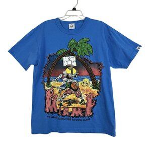 Warren Lotas x Eric Emanuel Shirt Mens Large Miami Pickup Basketball League Blue